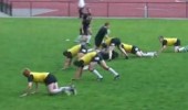 Touch rugby with press up variation