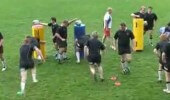 Tackle bag drill in 4s with support