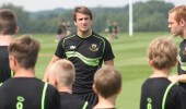 Scrum half pass with Lee Dickson