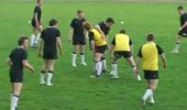 Touch rugby - roll ball back